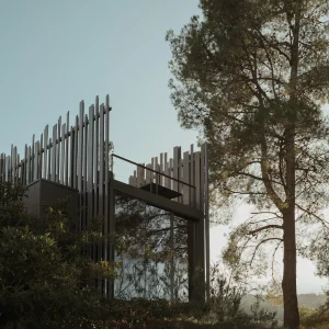 Villa moderna entre árboles en hotel sostenible, una experiencia para regalar arquitectura y naturaleza.