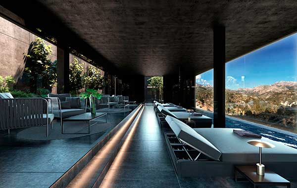 piscina y sala lounge spa